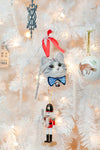 KAG Pet Custom Handmade Pet Portrait Needle Felt Cat Head Christmas Ornament