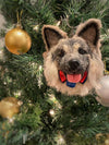 KAG Pet Custom Handmade Pet Portrait Needle Felted Dog Head Christmas Ornament